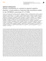 Genetic contributions to variation in general cognitive function: a meta-analysis of genome-wide association studies in the CHARGE consortium (N=53 949)