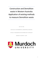Construction and demolition waste in Western Australia: Application of existing methods to measure demolition waste