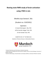 Resting state fMRI study of brain activation using rTMS in rats