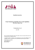 Franz Neumann on the Rule of Law and Capitalism: The East Asian case
