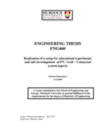 Realization of a setup for educational experiments and safe investigations of PV-grid-connected system aspects