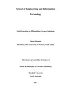 Gold Leaching in Thiosulfate-Oxygen Solutions