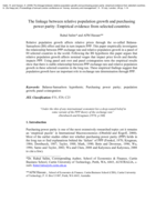 The linkage between relative population growth and purchasing power parity: empirical evidence from selected countries