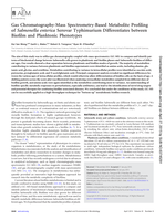 Gas chromatography-mass spectrometry-based metabolite profiling of Salmonella enterica serovar Typhimurium differentiates between biofilm and planktonic phenotypes