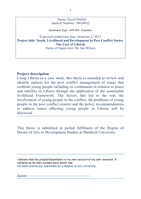 Youth, livelihood and development in post conflict states: The case of Liberia