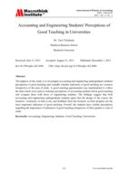 Accounting and engineering students' perceptions of good teaching in universities
