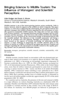 Bringing science to wildlife tourism: The influence of managers' and scientists' perceptions