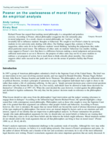 Posner on the uselessness of moral theory: An empirical analysis