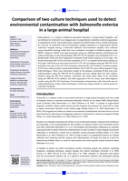 Comparison of two culture techniques used to detect environmental contamination with Salmonella enterica in a large-animal hospital