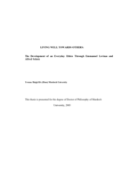 Living well towards others: The development of an everyday ethics through Emmanuel Levinas and Alfred Schutz