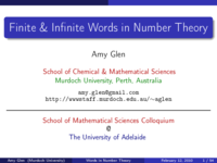 Finite & infinite words in Number Theory