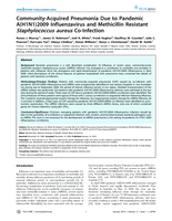 Community-acquired pneumonia due to pandemic A(H1N1)2009 influenzavirus and methicillin resistant Staphylococcus aureus co-infection
