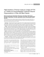 High sensitivity of human leukocyte antigen–B*5701 as a marker for immunologically confirmed abacavir hypersensitivity in white and black patients