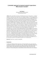 A wholistic approach to doctoral research supervision:What should it include?