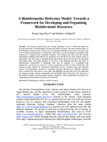 A Bioinformatics Reference Model: Towards a Framework for Developing and Organising Bioinformatic Resources