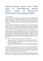 White Paper on Nonindigenous Marine Species effects to Biodiversity Conservation and Ecosystem Health