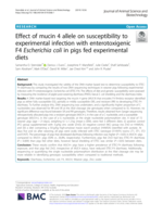 Effect of mucin 4 allele on susceptibility to experimental infection with enterotoxigenic F4 Escherichia coli in pigs fed experimental diets