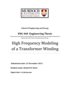 High frequency modeling of a transformer winding