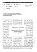Sir Samuel Griffith: Behind the scenes operator