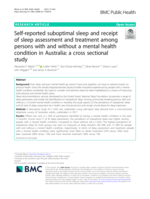Self-reported suboptimal sleep and receipt of sleep assessment and treatment among persons with and without a mental health condition in Australia: a cross sectional study