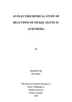 An electrochemical study of reactions of nickel matte in acid media