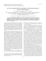In vitro antimicrobial susceptibility of Brachyspira pilosicoli isolates from humans