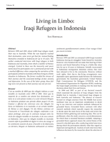Living in Limbo: Iraqi Refugees in Indonesia