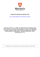 An appropriate technology solar water heater for remote communities