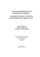 An automated blending device for brackish water desalination: Upscaling the laboratory-scale device for standardised water supply on farms