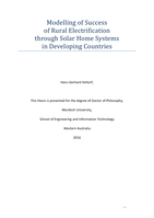 Modelling of success of rural electrification through solar home systems in developing countries
