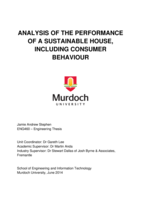 Analysis of the performance of a sustainable house, including consumer behaviour