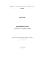 Bat habitat use of restored jarrah eucalypt forests in south-western Australia