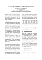 A canonical form of arithmetic and conditional expressions
