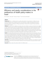 Efficiency and equity considerations in the preferences of health policy-makers in Israel