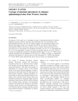 Carriage of intestinal spirochaetes by humans: epidemiological data from Western Australia
