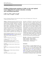 Profiling β-thalassaemia mutations in India at state and regional levels: implications for genetic education, screening and counselling programmes