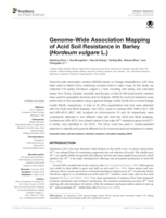 Genome-Wide association mapping of acid soil resistance in barley (Hordeum vulgare L.)