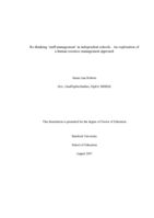 Re-thinking staff management in independent schools: an exploration of a human resource management approach
