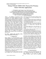 Energy-efficient TDMA MAC protocol for wireless sensor networks applications