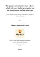 The genetics of barley (Hordeum vulgare) salinity tolerance during germination and the instantaneous seedling endurance