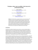 Workplace culture and accessibility of the Internet for professional learning