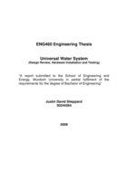 Universal Water System (Design Review, Hardware Installation and Testing)