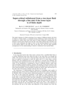 Super-critical withdrawal from a two-layer fluid through a line sink if the lower layer is of finite depth