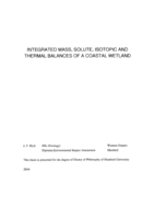Integrated mass, solute, isotopic and thermal balances of a coastal wetland