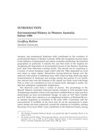 Environmental history in Western Australia before 1980