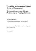 Organising for sustainable natural resource management: representation, leadership and partnerships at four spatial scales