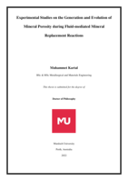 Experimental studies on the generation and evolution of mineral porosity during fluid-mediated mineral replacement reactions