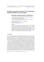 Benchmark experiment and theory for near-threshold excitation of helium by electron impact
