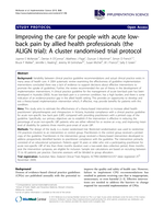 Improving the care for people with acute low-back pain by allied health professionals (the ALIGN trial): A cluster randomised trial protocol