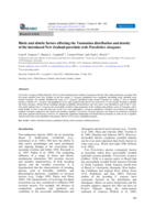 Biotic and abiotic factors affecting the Tasmanian distribution and density of the introduced New Zealand porcelain crab Petrolisthes elongatus
